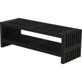 Plus Trallebænk m. hylde, Sort, L 138 cm