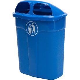 Affaldsbeholder i blå, 60 liter - Udendørs