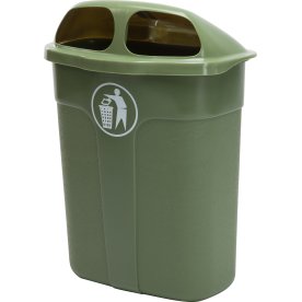Affaldsbeholder i grøn, 60 liter - Udendørs