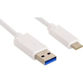 Sandberg USB-C 3.1 til USB-A 3.0 kabel, hvid (2m)