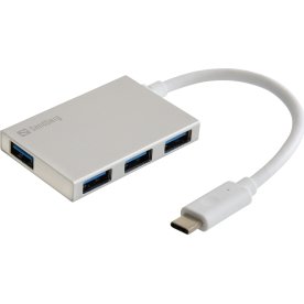 USB-C to 4 xUSB 3.0 Pocket Hub, White