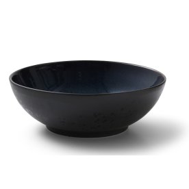 Bitz Salatskål sort stentøj med mørkeblå glasur