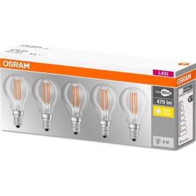 Osram Retro LED Kronepære klar E14, 4W=40W 5-pak