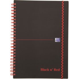 Oxford Black n'Red Spiralbog | A5 | Linjeret