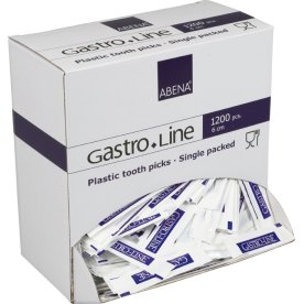 Tandstikker, Enkeltindpakket, Plast, 1200 stk.