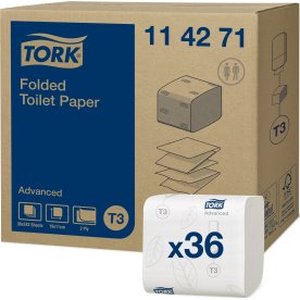 Tork T3 Advanced Toiletpapir i ark, 36 pk.