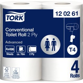 Tork T4 Advanced toiletpapir, 2-lags, 24 ruller