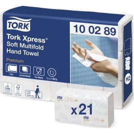 Tork H2 Xpress Premium Håndklædeark, 3-fold, 21 pk