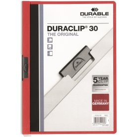 Durable Duraclip 30 Klemmappe | A4 | Rød