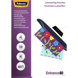 Fellowes Enhance 80 mic A3 lamineringslomme, mat