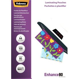 Fellowes Enhance 80 mic A4 Lamineringslomme, mat