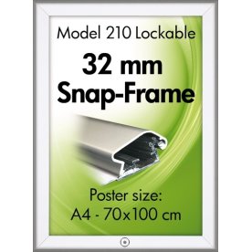 Alu Plakatramme m/ Lås, Snap-frame, 70x100, Sølv