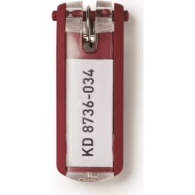Durable Key Clip Nøglering/brik | Rød | 6 stk.