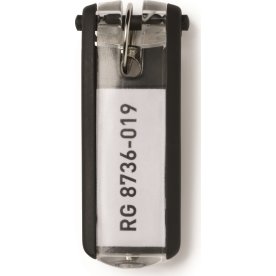 Durable Key Clip Nøglering/brik | Sort | 6 stk.