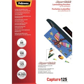 Fellowes SuperQuick A4 Lamineringslommer, 125 mic