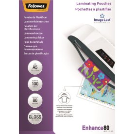 Fellowes Enhance 80 mic A5 Lamineringslomme, gloss
