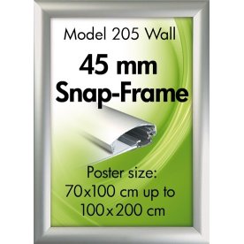 Alu Plakatramme, 45mm Snap-frame, 70x100, Sølv