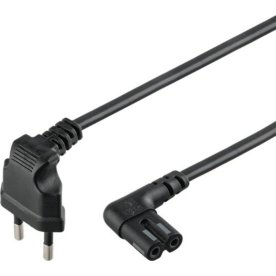 Qnect strømkabel euro til 2-pin C7, 2m, sort