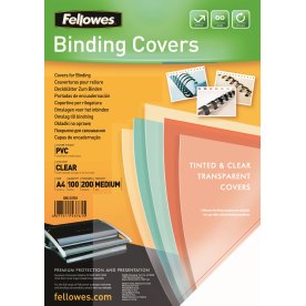 Fellowes gennemsigtig PVC Covers – A4, 200 mikron