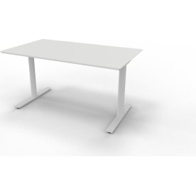 InLine hæve-/sænkebord, 140x80 cm, hvid/alu