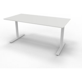 InLine hæve-/sænkebord, 160x80 cm, hvid/alu