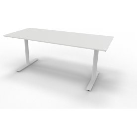 InLine hæve-/sænkebord, 180x80 cm, hvid/alu