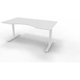 InLine hæve/sænkebord 160x90 hvid/hvid m. center