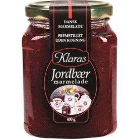 Klaras Jordbær Marmelade,, 400 g