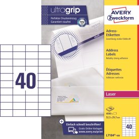 Avery L7184 Etiketter | 52,5x29,7 mm | 4000 stk.