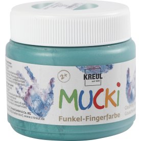 Mucki Fingermaling, 150 ml, metallic, grøn