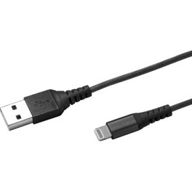 Celly Nylon Lightning til USB kabel, 25 cm, sort