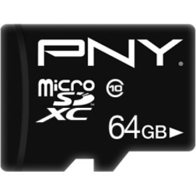 PNY MicroSDXC Performance+ 64GB Class10 m/adapter