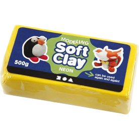 Soft Clay Modellervoks, 500 g, gul
