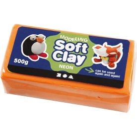 Soft Clay Modellervoks, 500 g, neon orange