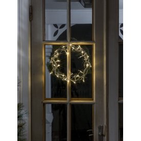 Lyskrans, 32 LED, Ø30 cm, Sølv