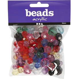 Beads Facetperler, 10-16 mm, 70 stk