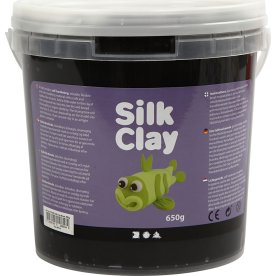 Silk Clay Modellervoks, 650 g, sort