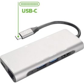 Celly Prohub USB-C multi-ports adapter, grå