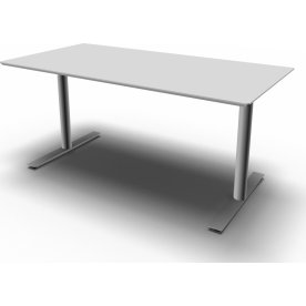 Inline Kantinebord, L 160 cm, Lys grå/Alu