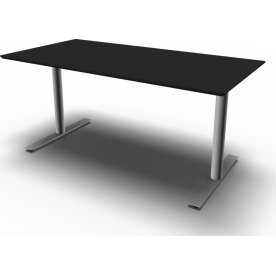 Inline Kantinebord, 140x80 cm, Sort/Alu