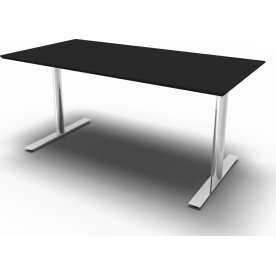 Inline Kantinebord, 160x80 cm, Sort/Krom