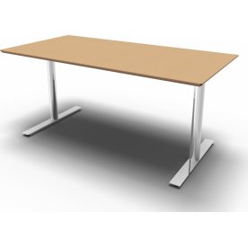 Inline Kantinebord, 160x80 cm, Bøg/Krom