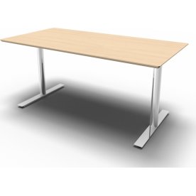 Inline Kantinebord, 200x80 cm, Birk/Krom