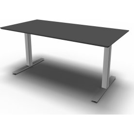 Square Kantinebord, 140x80 cm, Antracit/Alu