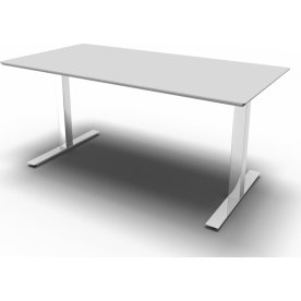 Square Kantinebord, 120x80 cm, Lys grå/Krom
