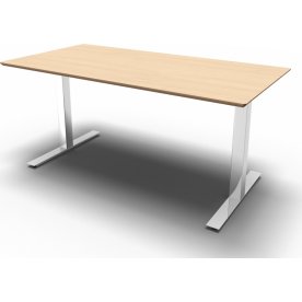 Square Kantinebord, 160x80 cm, Birk/Krom