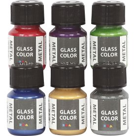 Glass Color Glasmaling, 6x35 ml, metal, ass.