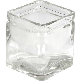 Lysglas, firkantet, 7,5x7,5 cm, 12 stk