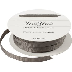 Vivi Gade Dekorationsbånd, 6 mm x 15 m, grå