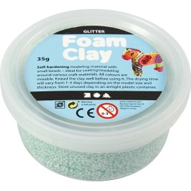 Foam Clay Modellervoks, 35 g, glitter, lysegrøn
